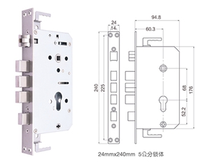 智能锁24mm-240mm-5公分锁体