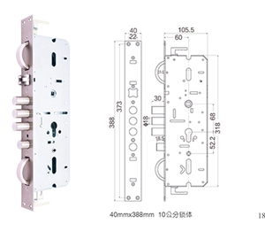 智能锁40mm-388mm-10公分锁体